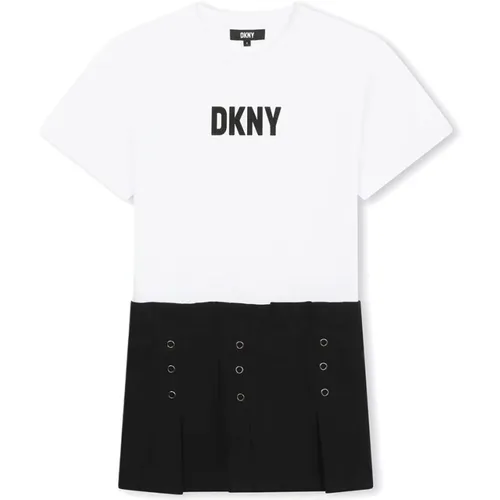 Kurzarmkleid aus Baumwolle und Viskose - DKNY - Modalova