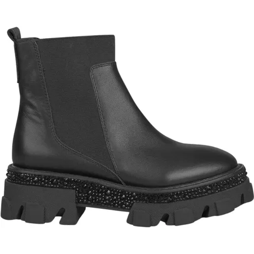 Rhinestone Sole Leather Ankle Boots , female, Sizes: 3 UK, 6 UK, 4 UK, 5 UK - Alma en Pena - Modalova