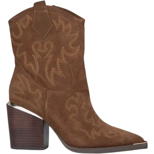 Embroidered Heel Cowboy Boots , female, Sizes: 5 UK, 3 UK, 9 UK, 4 UK, 6 UK, 7 UK - Alma en Pena - Modalova