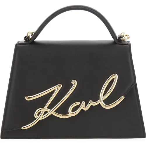 Signature 2.0 Crossbody Bag in /Gold , female, Sizes: ONE SIZE - Karl Lagerfeld - Modalova