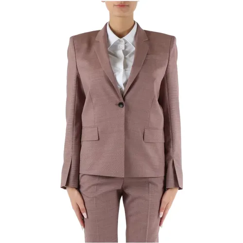 Jacke aus reiner Wolle mit Reverskragen , Damen, Größe: XL - Boss - Modalova