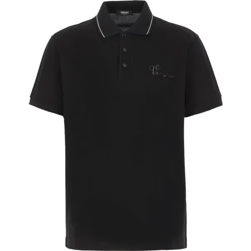 Klassisches Polo-Shirt für Männer , Herren, Größe: L - Versace - Modalova