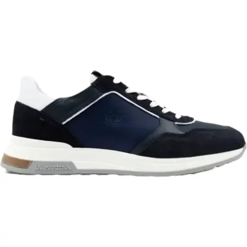 Suede Tex Fabric Blue Shoes , male, Sizes: 6 UK, 11 UK, 5 UK, 9 UK - LA MARTINA - Modalova