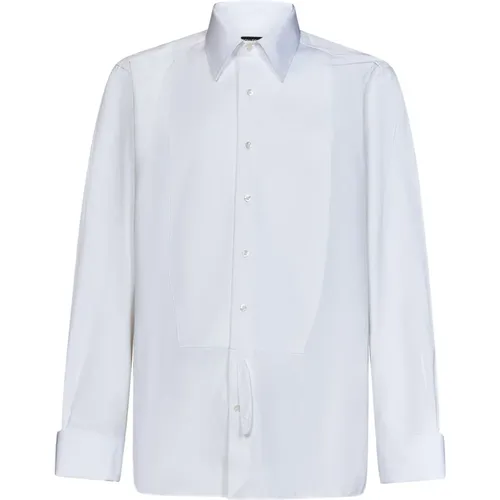 Weiße Baumwoll-Tuxedo-Hemd - Tom Ford - Modalova