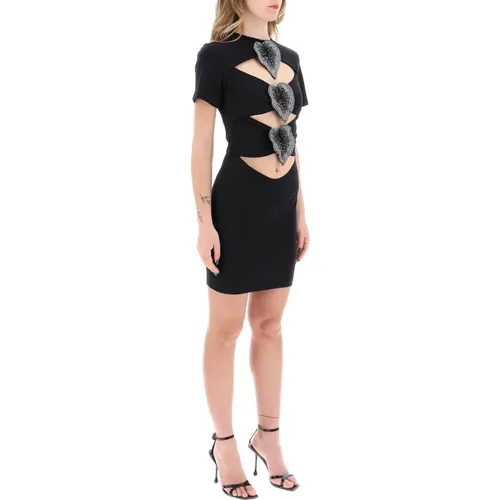 Anthurium Cut-Out Mini Kleid , Damen, Größe: S - Giuseppe Di Morabito - Modalova