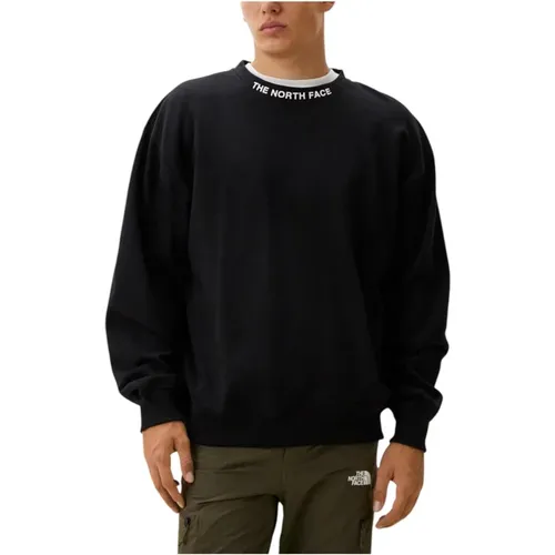 Ribbed crew neck sweatshirt with logo , male, Sizes: S, XS, M, L - The North Face - Modalova