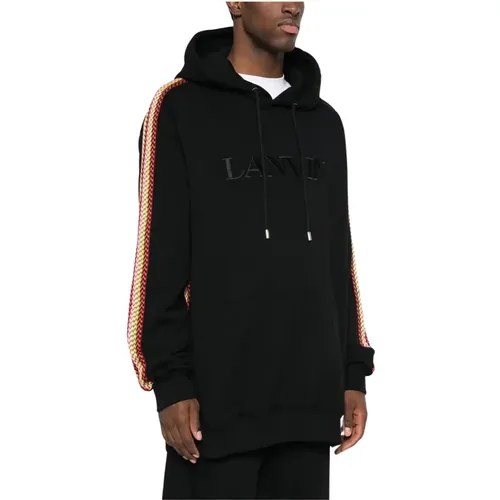 Oversized Hoodie with Side Curb , male, Sizes: L, M, S - Lanvin - Modalova