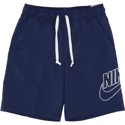 Mesh-Innenraum Gewebte Shorts Mitternachtsblau/Weiß , Herren, Größe: XS - Nike - Modalova