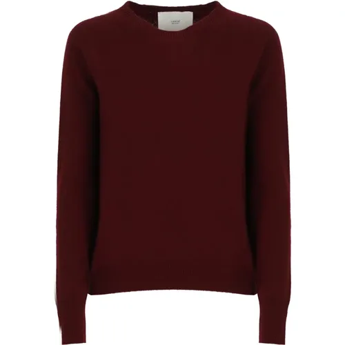 Kaschmirpullover Bordeaux Rundhalsausschnitt Lange Ärmel , Damen, Größe: XS - Vanisé - Modalova