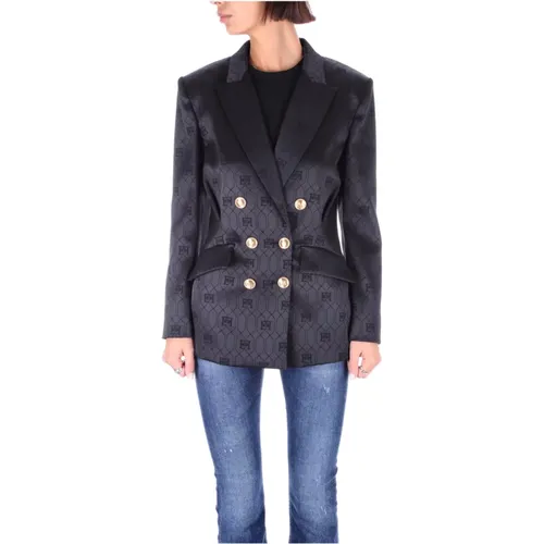 Logo Jacket with Double-Breasted Buttons , female, Sizes: XL - Elisabetta Franchi - Modalova