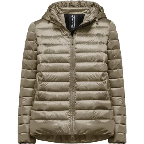Shiny Nylon Comfy Jacket with Synthetic Feather Padding , female, Sizes: 2XL - BomBoogie - Modalova