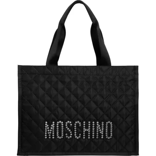 Einfache Tote Bag mit Reißverschluss - Moschino - Modalova