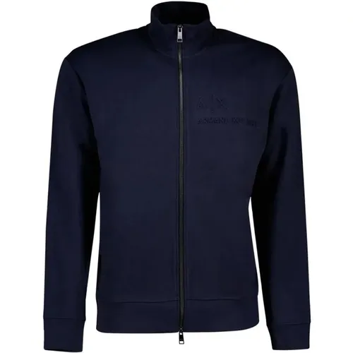 Marineblauer Zip-Sweater für Herren - Armani Exchange - Modalova