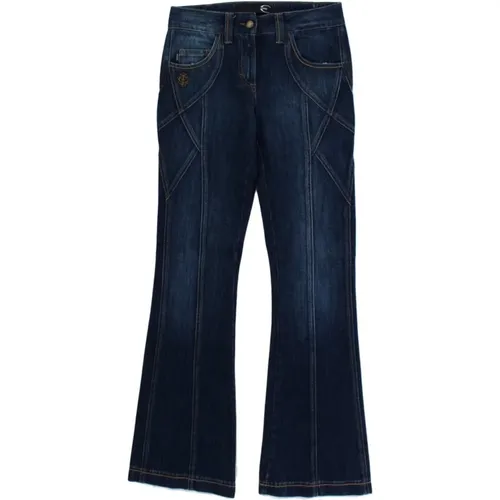 Elegante Low-Rise Flare Leg Denim Jeans - Roberto Cavalli - Modalova