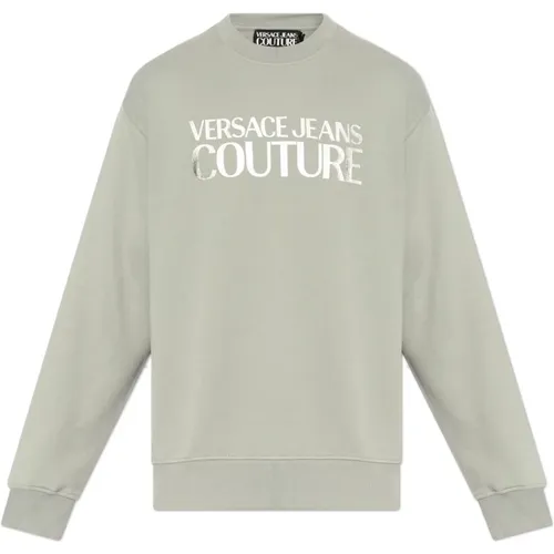 Sweatshirt mit bedrucktem Logo - Versace Jeans Couture - Modalova