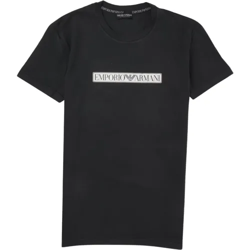 Stretch Baumwoll Logo Print T-Shirt , Herren, Größe: L - Emporio Armani - Modalova