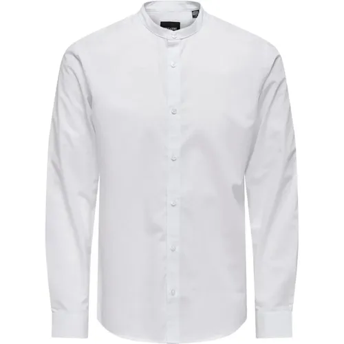Klassisches Weißes Hemd , Herren, Größe: M - Only & Sons - Modalova