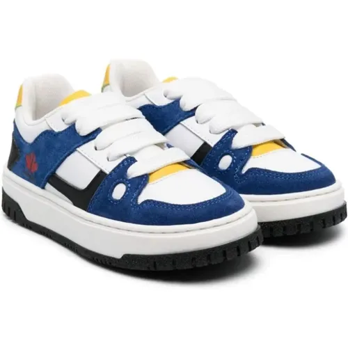 Weiße Leder Color Block Sneakers - Dsquared2 - Modalova