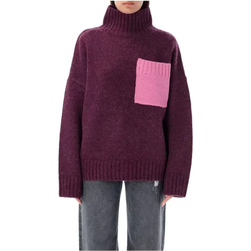 Plum Patch Pocket High Neck Knitwear , female, Sizes: XS, S - JW Anderson - Modalova