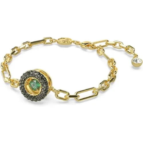 Sparkling Dance Bracelet, Green, Gold Tone , female, Sizes: ONE SIZE - Swarovski - Modalova