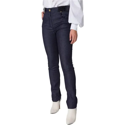 Shiny Coconut Skinny Jeans Blue Night , female, Sizes: XS - Cavalli Class - Modalova