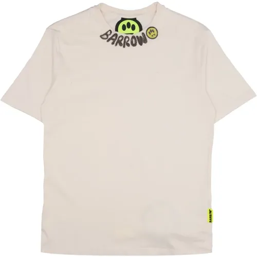 Baumwolle Crew Neck Bedrucktes Logo T-Shirt - Barrow - Modalova