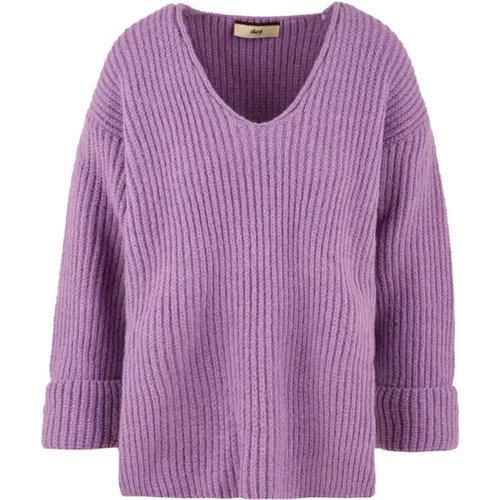 Lila Pullover , Damen, Größe: M - Akep - Modalova