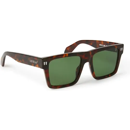 Havana Green Cat Sunglasses Lawton , unisex, Sizes: 54 MM - Off White - Modalova