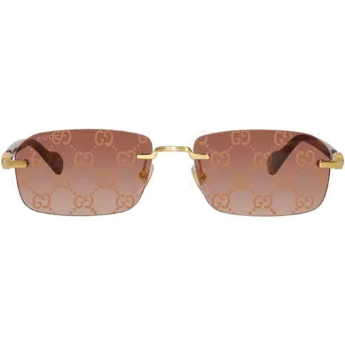 Square Metallic Sunglasses with Degraded Lens , unisex, Sizes: 56 MM - Gucci - Modalova