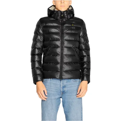 Schwarze Reißverschluss Jacke Herren Herbst/Winter , Herren, Größe: XL - Blauer - Modalova