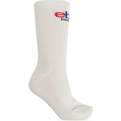 Socks with logo , male, Sizes: XL - Balenciaga - Modalova