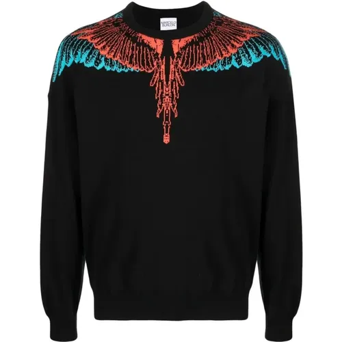 Schwarzer Gestrickter Boxy Crew Pullover - Marcelo Burlon - Modalova