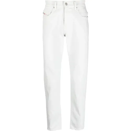 Weiße Slim-Fit Gerades Jeans , Herren, Größe: W34 - Diesel - Modalova