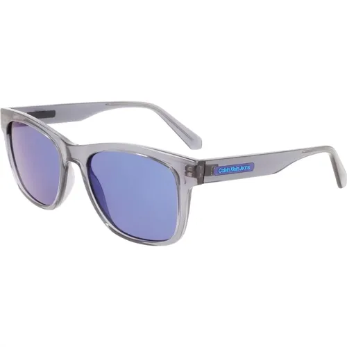 Transparent Grey/Blue Sunglasses , unisex, Sizes: 54 MM - Calvin Klein Jeans - Modalova