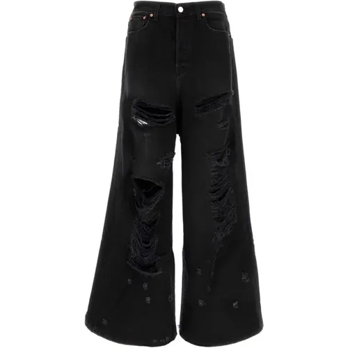 Weite Schwarze Denim Jeans - Vetements - Modalova