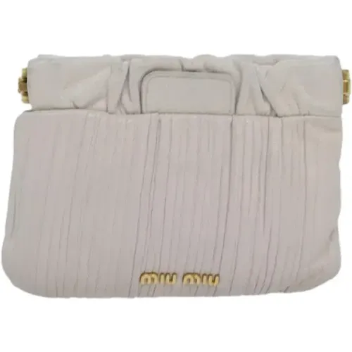 Pre-owned Leder clutches , Damen, Größe: ONE Size - Miu Miu Pre-owned - Modalova