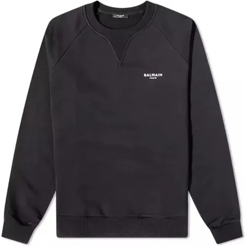 Klassischer Schwarzer Logo-Sweatshirt , Herren, Größe: 2XL - Balmain - Modalova