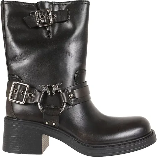 Metallische Damen Stiefeletten , Damen, Größe: 38 EU - pinko - Modalova