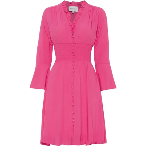 Kurzes Rosa Smock Taille Kleid - American Dreams - Modalova