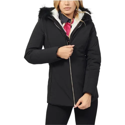 Schwarzer synthetischer Mantel für Frauen , Damen, Größe: S - YES ZEE - Modalova