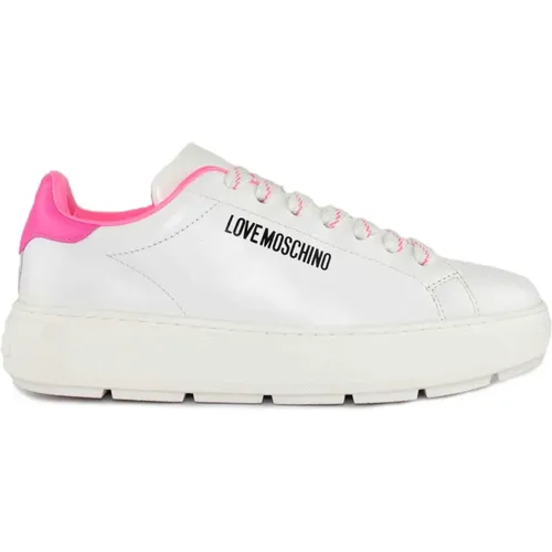 Bianco/Fluo Fuxia Stylish Model , female, Sizes: 7 UK, 6 UK, 3 UK, 4 UK, 5 UK - Love Moschino - Modalova