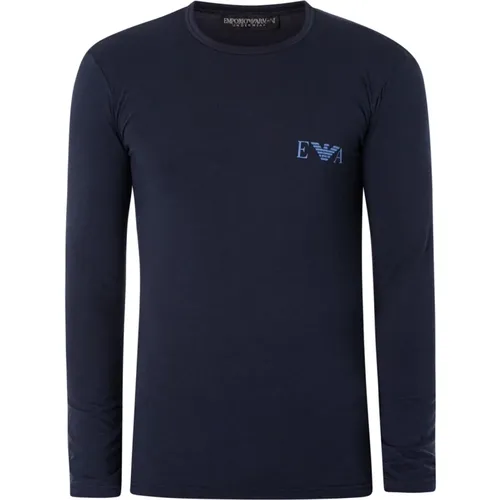 Stretch Logo Print Langarm T-Shirt , Herren, Größe: XL - Emporio Armani - Modalova