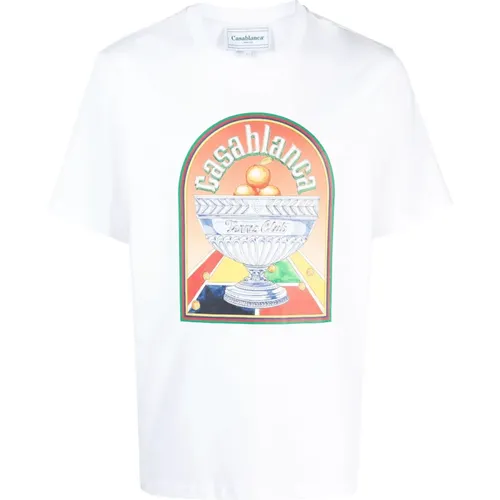Orange Terrain Cotton T-Shirt , male, Sizes: S, XL, M - Casablanca - Modalova