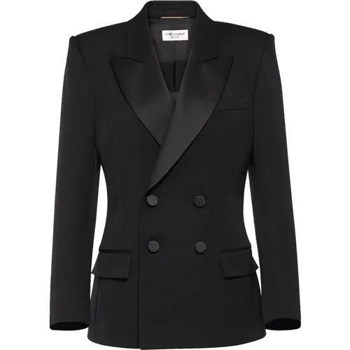 Wool Smoking Jacket , female, Sizes: L, XL - Saint Laurent - Modalova