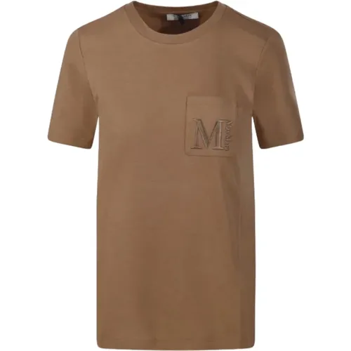 Madera T-shirt Camel Cotton Crew Neck , female, Sizes: M, XL, L - Max Mara - Modalova