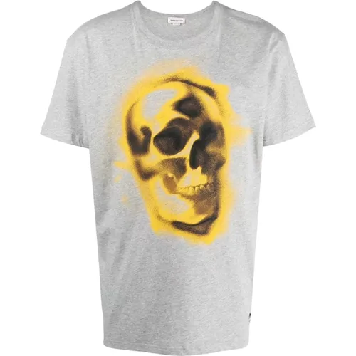 Skull Print T-Shirt for Men , male, Sizes: S - alexander mcqueen - Modalova