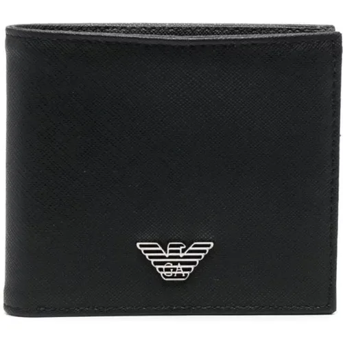 Logo-Plaque Bi-Fold Wallet , male, Sizes: ONE SIZE - Emporio Armani - Modalova
