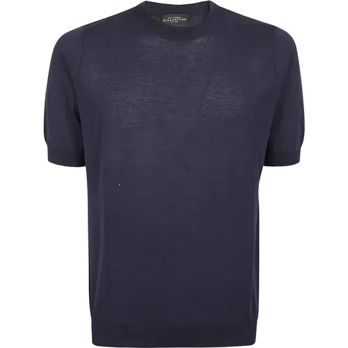 Marineblau Rundhals T-Shirt , Herren, Größe: 3XL - Ballantyne - Modalova
