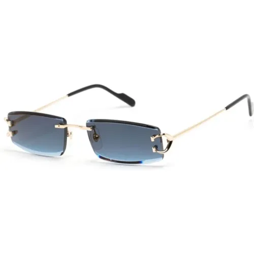 Gold Sunglasses with Original Accessories , male, Sizes: 56 MM - Cartier - Modalova