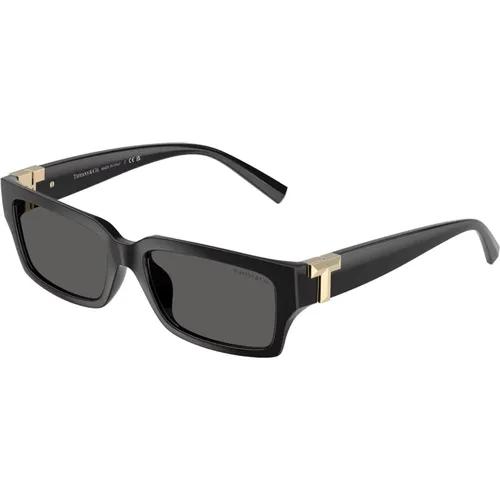 Stilvolle Sonnenbrille in Schwarz , unisex, Größe: 56 MM - Tiffany - Modalova